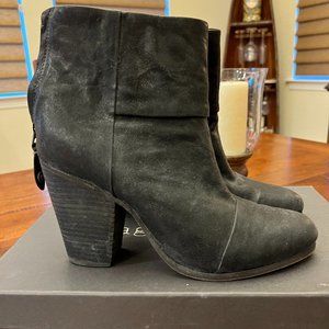 Rag and Bone, Classic Newbury, black leather booties, size 40 (10)